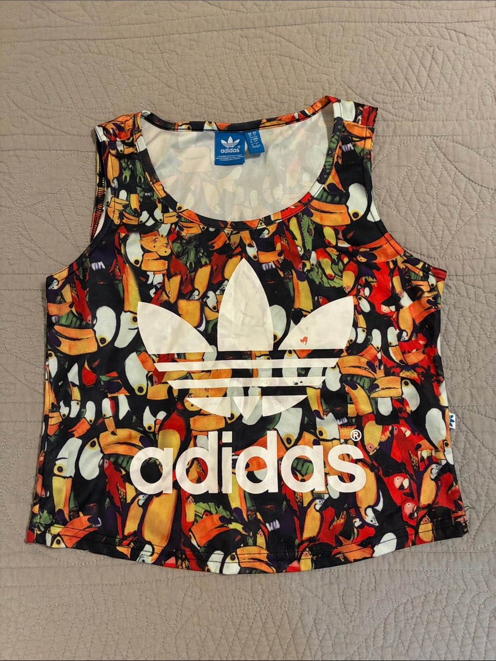 Adidas Originals x FARM Rio "Tucanario" print tank top, size Small